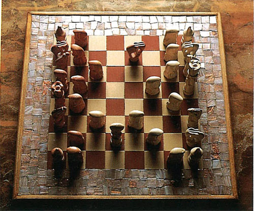 Пошаговое изготовление мозаики. Готовая шахматная доска